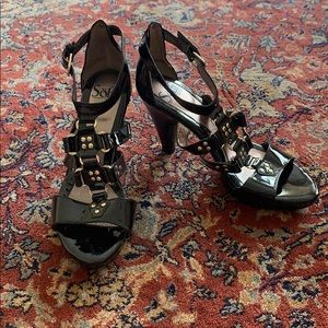 Sofft black leather heels